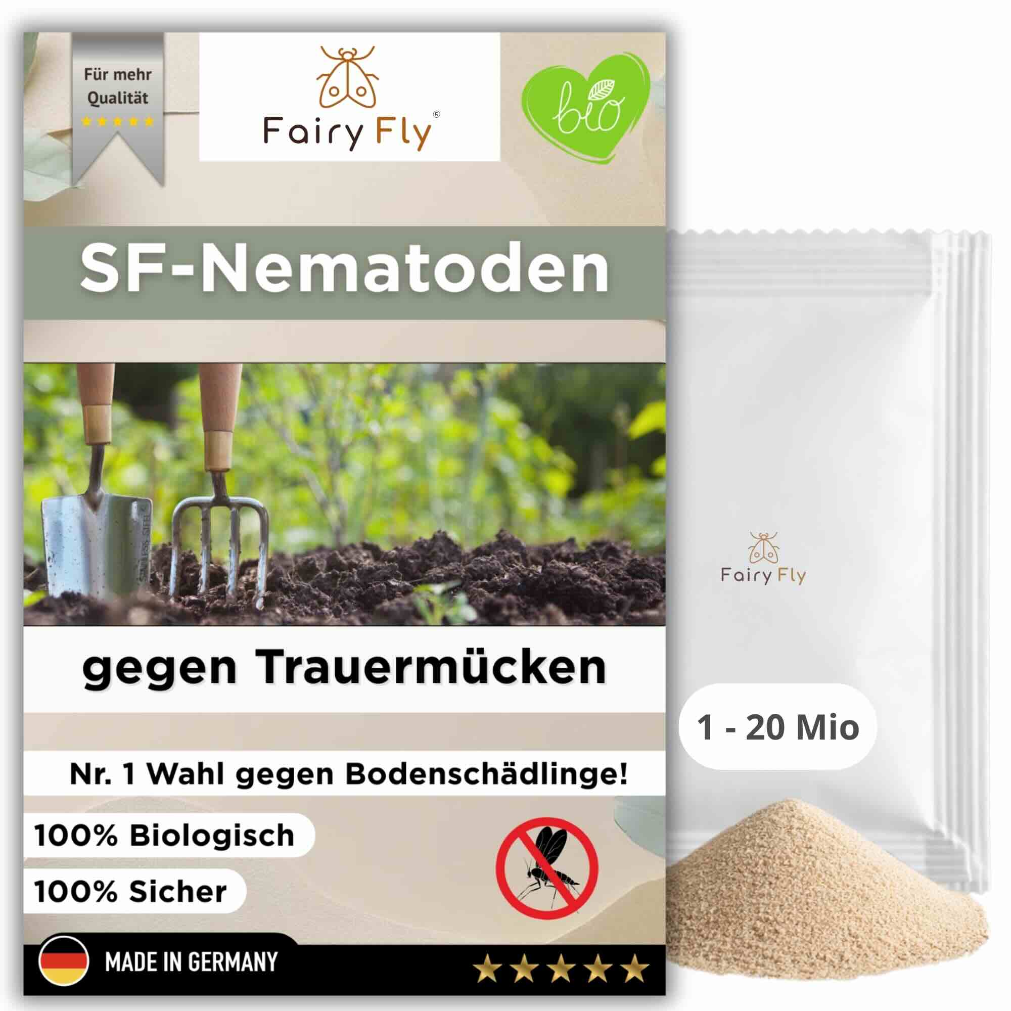 SF Nematoden gegen Trauermücken - 1 - 25 Mio / 2 - 50 m² / 10 - 250 Pflanzen