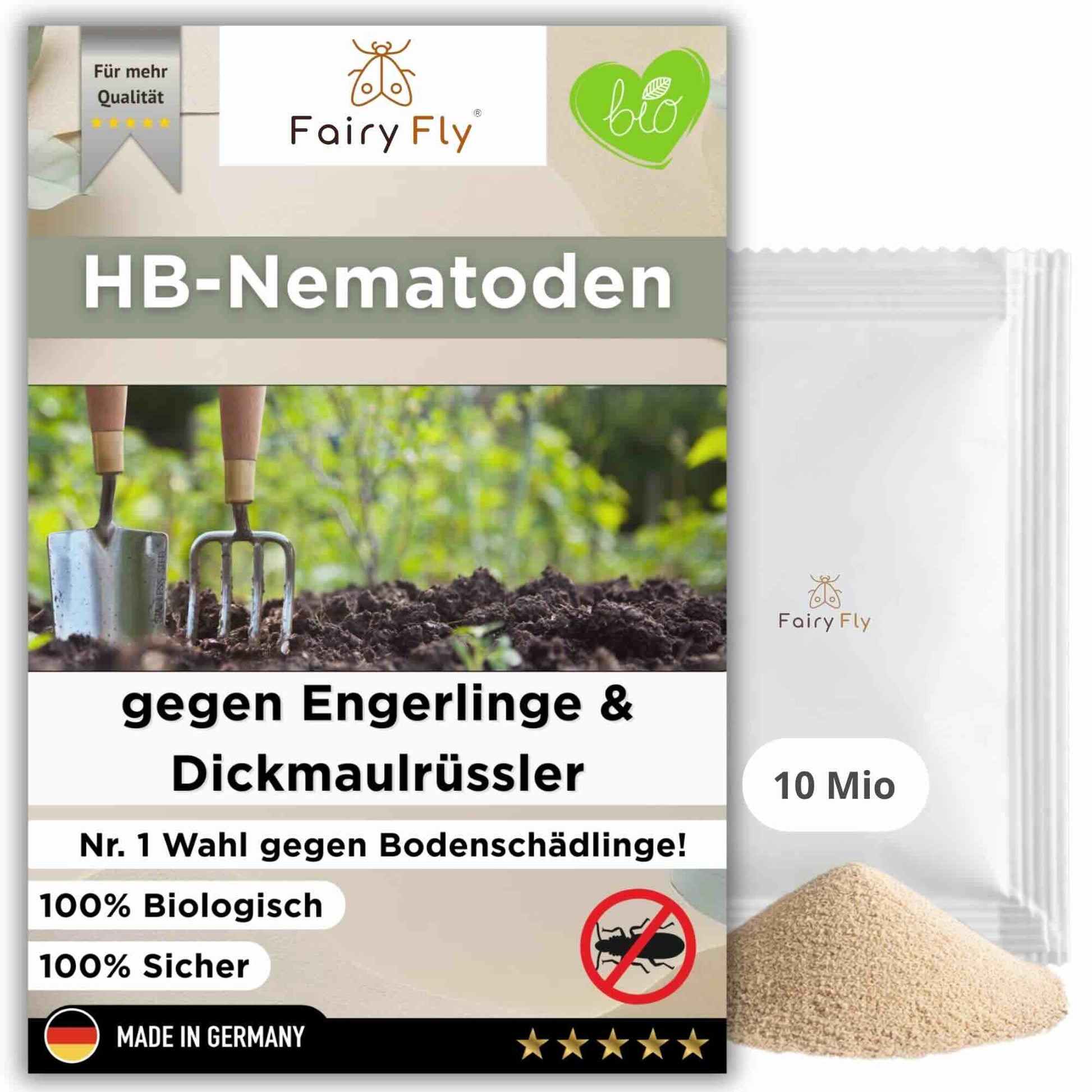 HB Nematoden gegen Dickmaulrüssler & Engerlinge - 5 - 250 Mio / 10 - 500 m² - zum Gießen