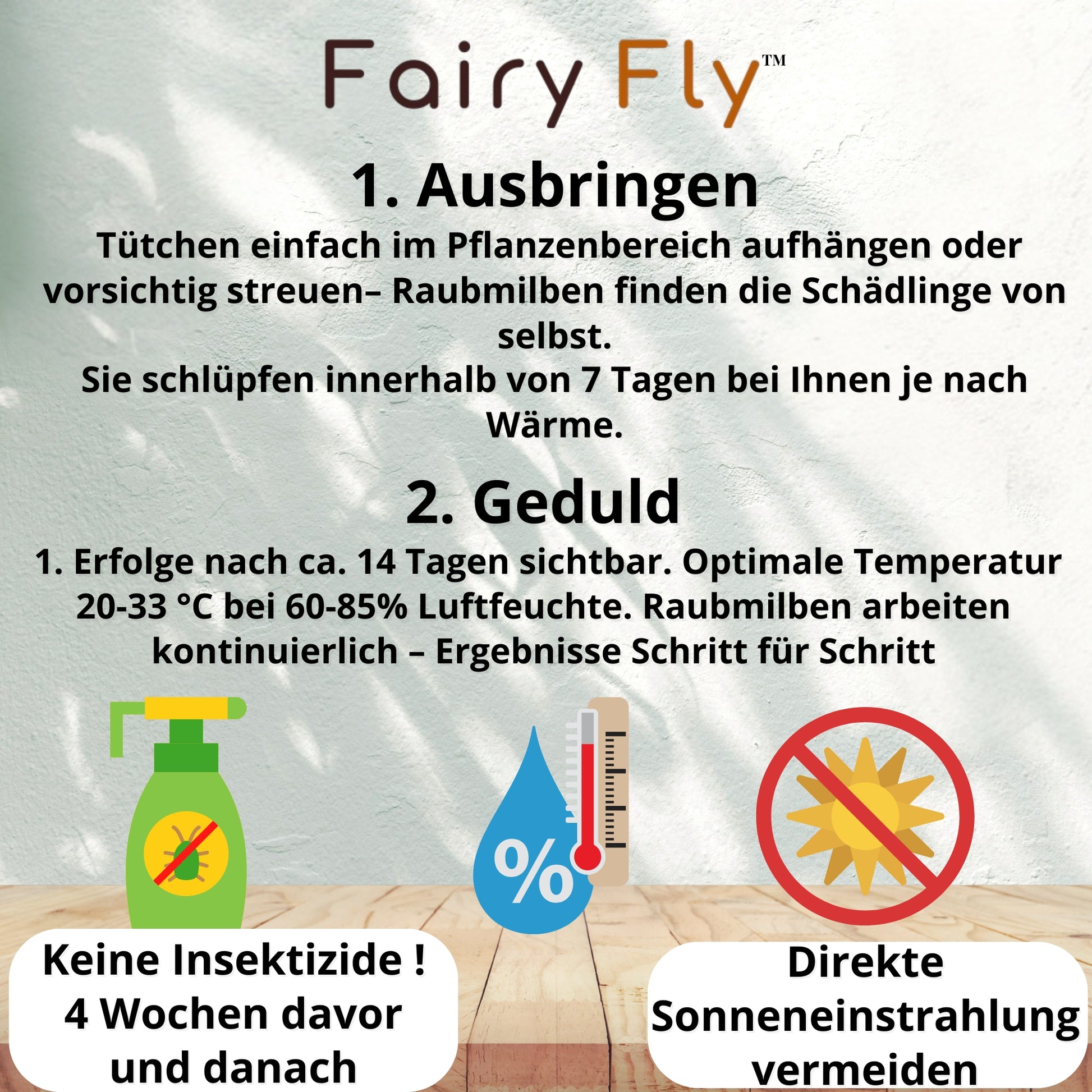 FairyFly Raubmilben Californicus – Natürlich gegen Spinnmilben & Schädlinge – 100 % biologisch & chemiefrei – Für Zimmerpflanzen, Garten & Gewächshaus – Made in Germany