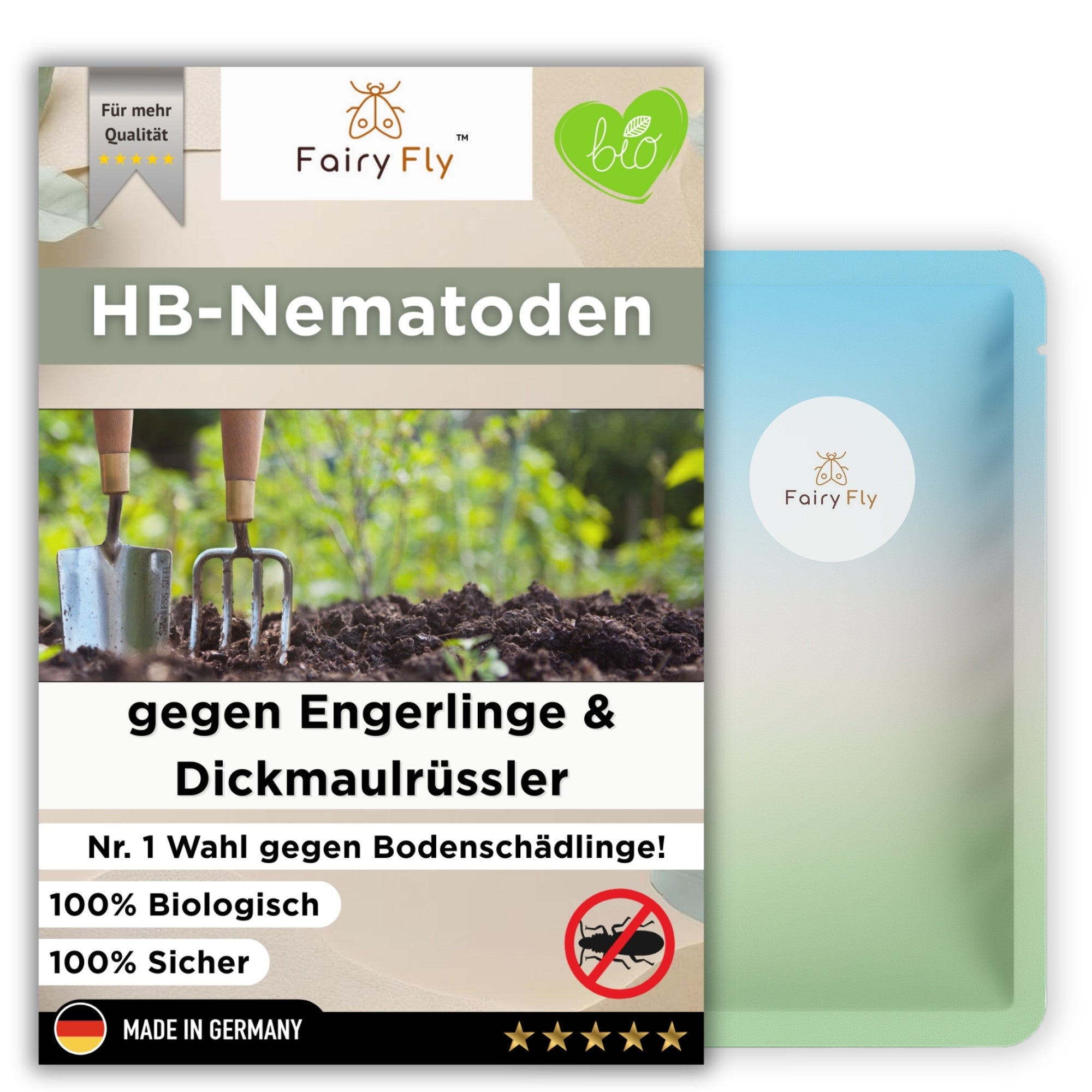 FairyFly HB Nematodes against Wireworms &amp; Vine Weevils – Biological Pest Control without Chemicals – Beneficial Insects Against Larvae in the Soil – Safe for Children, Pets &amp; the Environment