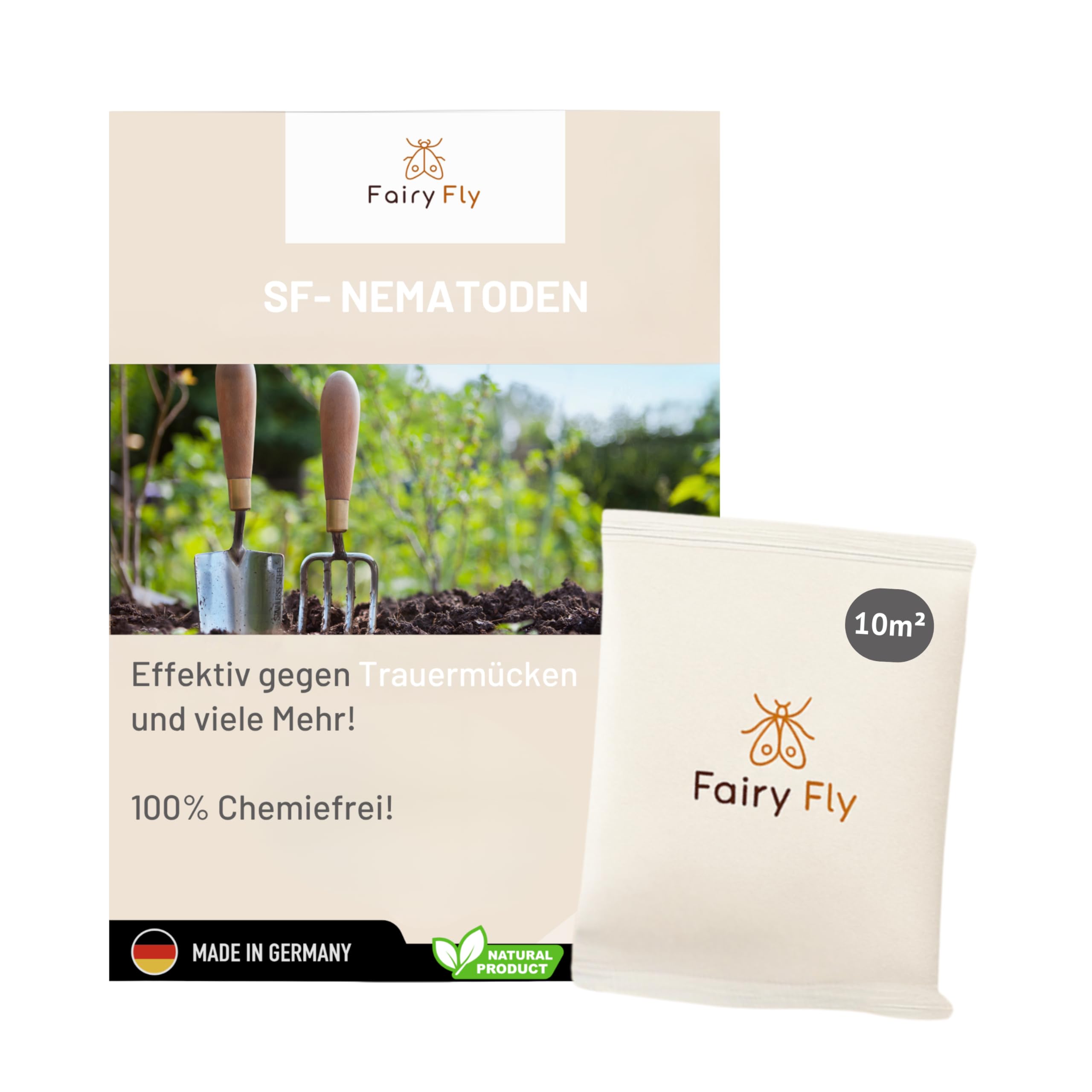 FairyFly SF Nematodes against fungus gnats &amp; larvae – Steinernema Feltiae – Biological pest control for soil &amp; houseplants – Safe &amp; chemical-free – 10 million for 10 m² application