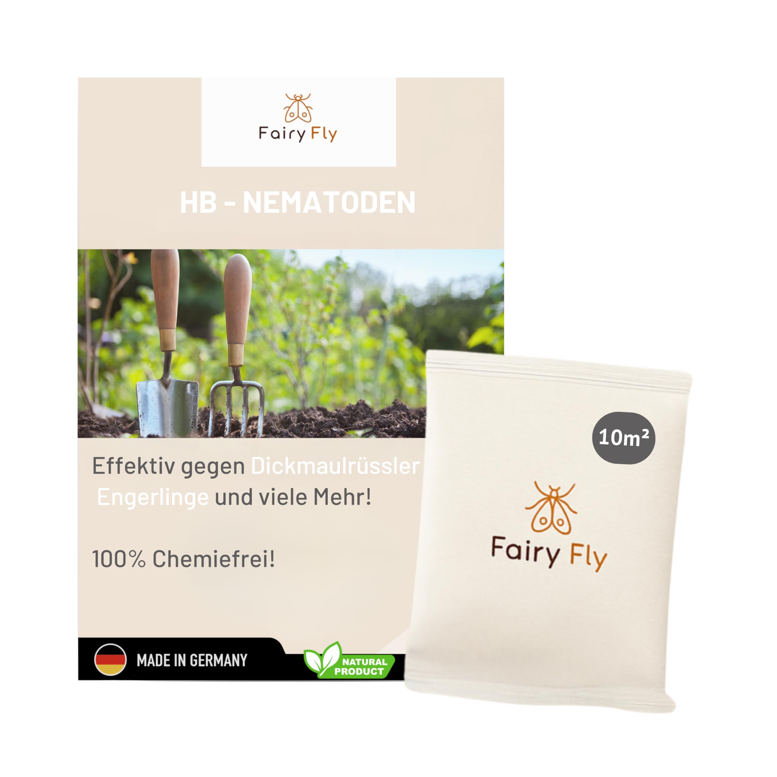 FairyFly HB Nematodes against Wireworms &amp; Vine Weevils – Biological Pest Control without Chemicals – Beneficial Insects Against Larvae in the Soil – Safe for Children, Pets &amp; the Environment
