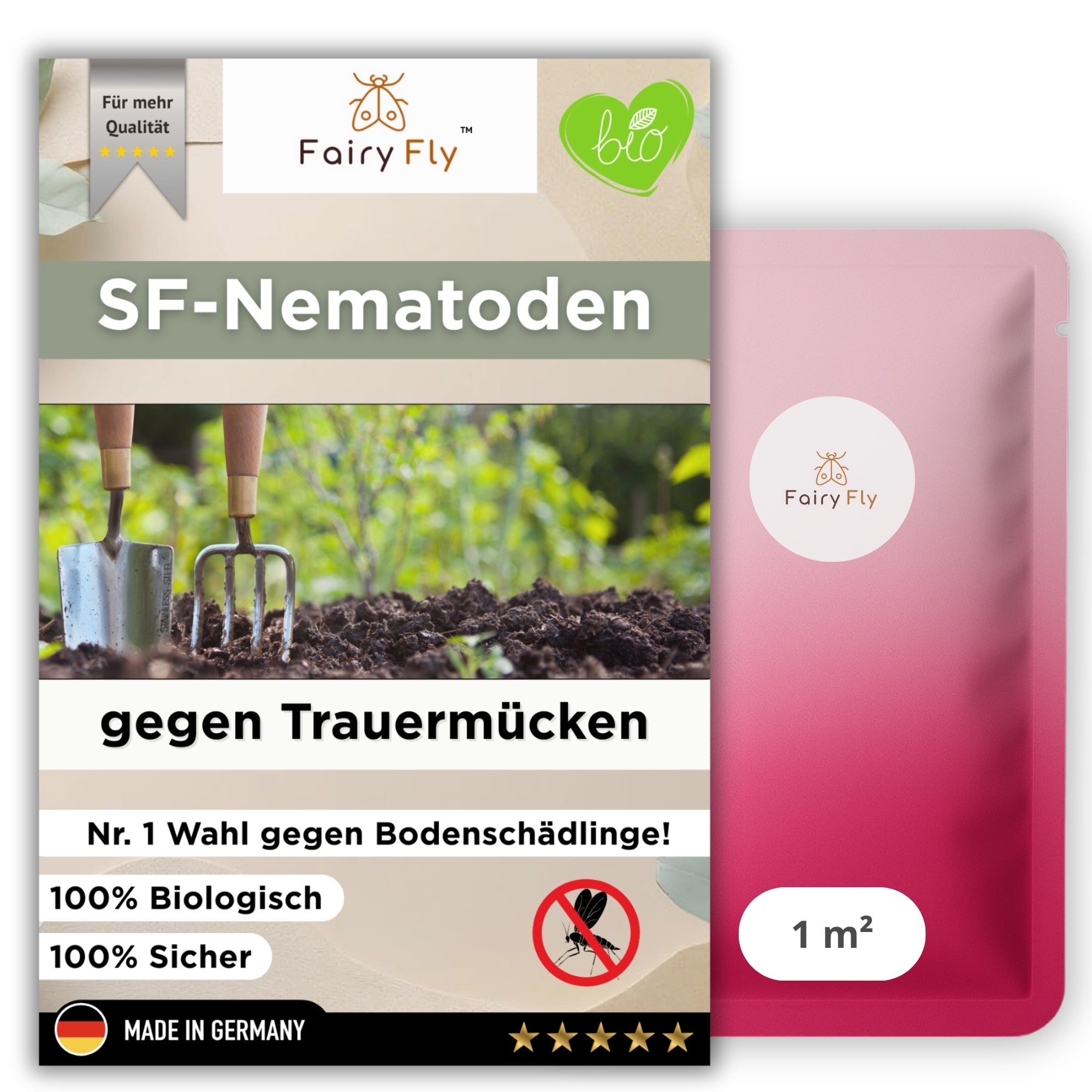 FairyFly SF Nematodes against fungus gnats &amp; larvae – Steinernema Feltiae – Biological pest control for soil &amp; houseplants – Safe &amp; chemical-free – 10 million for 10 m² application