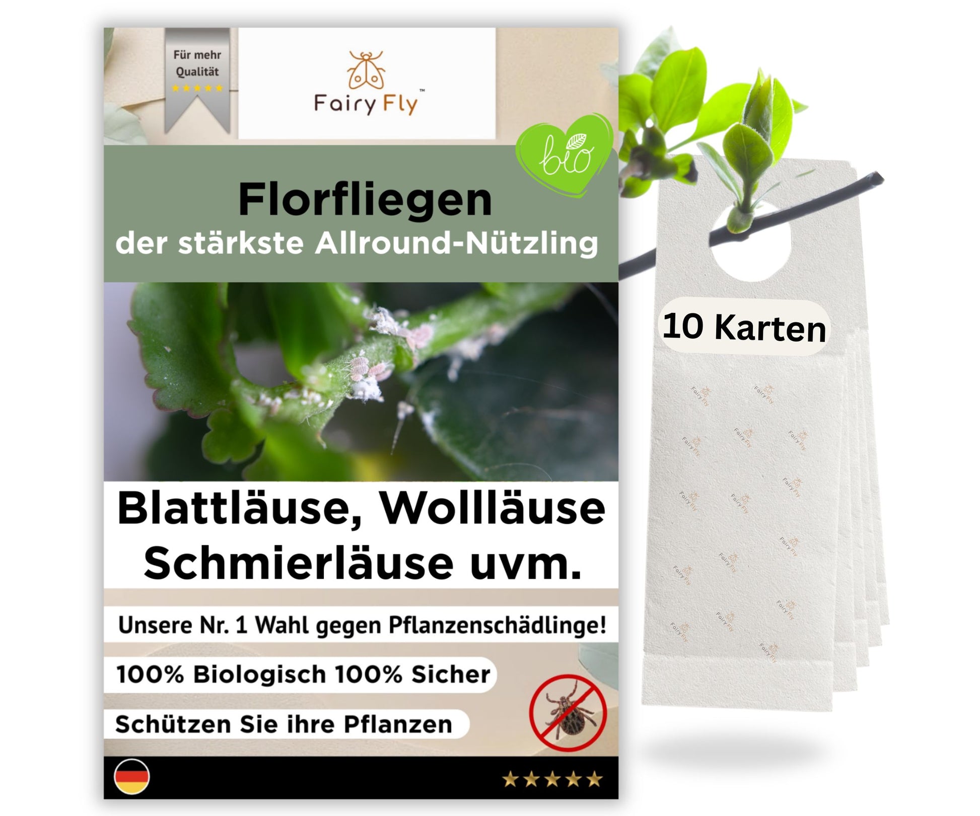 Florfliegen - FairyFly®  1 – 50 Karten gegen Blattläuse, Wollläuse und weitere Schädlinge