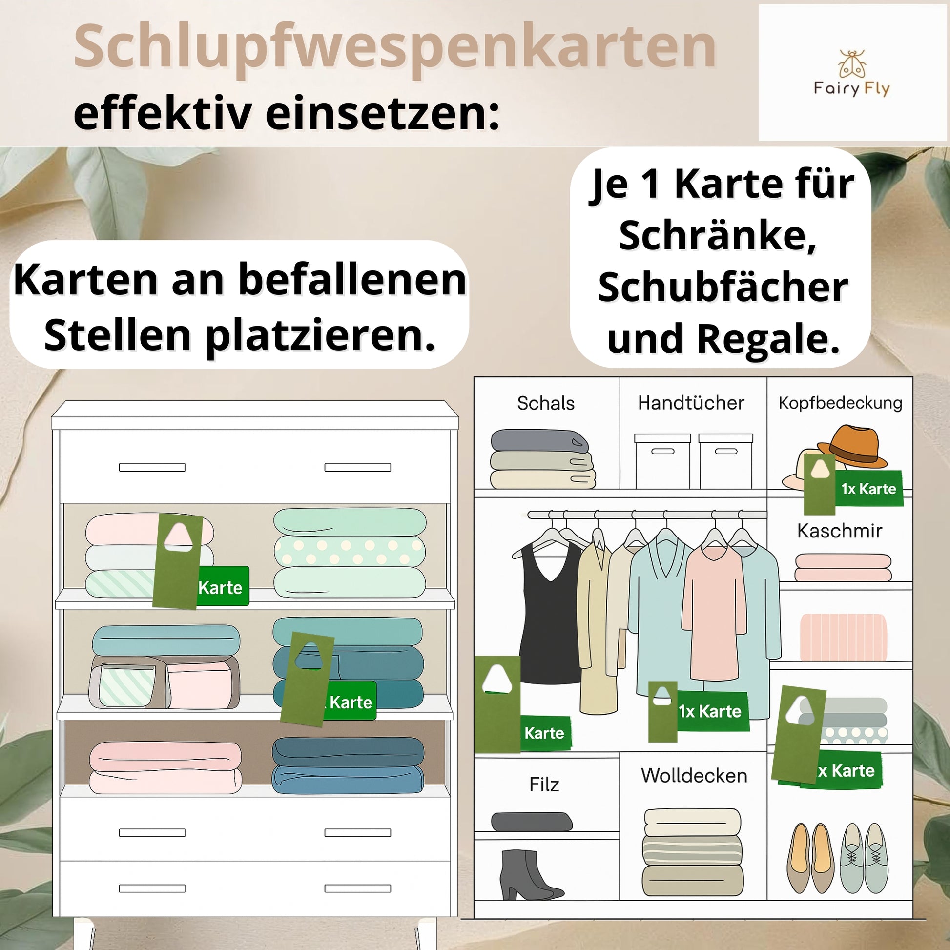 FairyFly Schlupfwespen gegen Kleidermotten – 100 % Natürliche Schädlingsbekämpfung ohne Chemie | Nützlinge Gegen Motten & Larven im Kleiderschrank