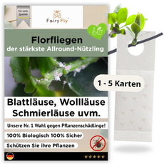 Florfliegen - FairyFly® 1 – 5 Karten gegen Blattläuse, Wollläuse und weitere Schädlinge - FairyFly